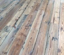 Whitewashed, varied length and width, reclaimed heart pine flooring