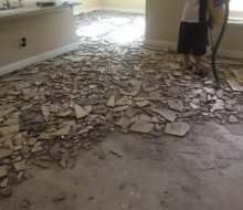 Floor tiles removed