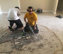 Removing original floor tiles