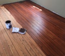 Staining old heart pine plank flooring