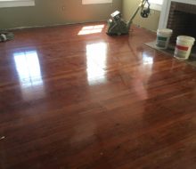 Water damaged old heart pine plank flooring