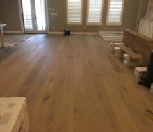 Installing wire brushed oak hardwood flooring