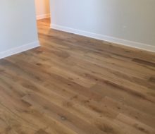 Wire brushed white oak flooring installed