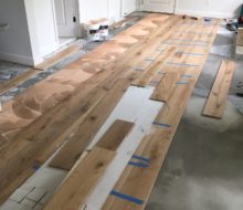 installing wire brushed white oak flooring