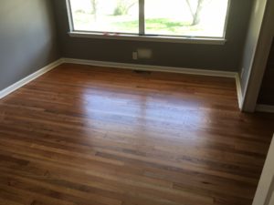Refinished solid red oak clear grade flooring