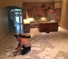 Removing floor tiles