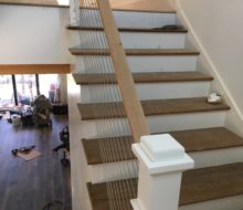 Sanded and stained to match White Oak stair treads