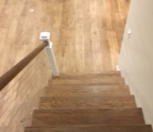 Sanded and stained to match White Oak stair treads