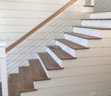Sanded and stained to match White Oak stair treads