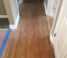 Water damaged solid red oak clear grade flooring.