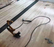 Installing Red Oak clear grade flooring in the addition