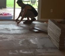 Installing white oak flooring over leveled subfloor