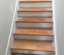 Red Oak stair treads prior to refinishing