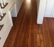 Refinished water damaged old heart pine flooring