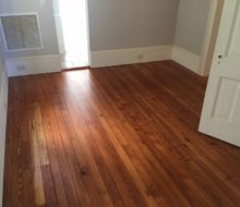 Refinished water damaged old heart pine flooring