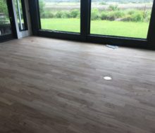 Sanded hickory flooring