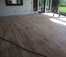 Sanding hickory flooring