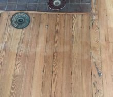 Sanding water damaged old heart pine flooring