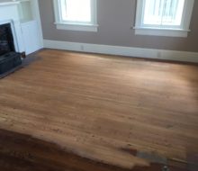 Sanding water damaged old heart pine flooring