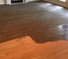 Staining sanded Red Oak flooring