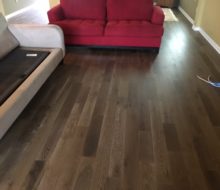 Wire brushed European White Oak flooring installed