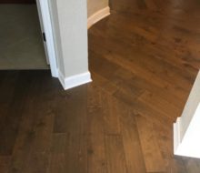 Birch wood flooring installed