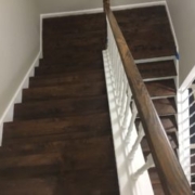 Installed solid Maple stair treads