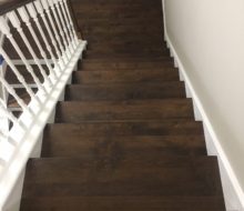 Installed solid Maple stair treads