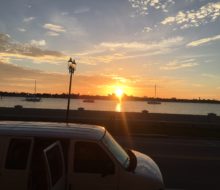 Sunrise from Avineda Menendez on Mantanzas riverfront in St. Augustine, Florida.
