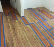 Weave-in repairs to water damaged old pine wood floors