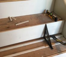 Preparing staircase to install Brazilian Cherry stair treads