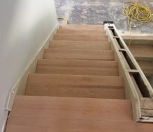 Stair treads sanded for refinishing