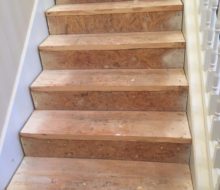 Staircase with carpet removed.