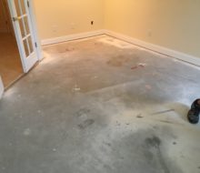 Concrete subfloor, prior to leveling