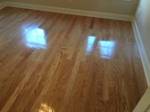 Refinished peeled Red Oak flooring