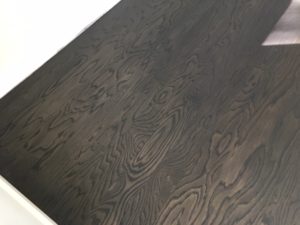 Refinished, water damaged red oak flooring