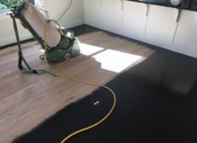 Rough sanding wood floor