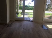 Sanded red oak flooring