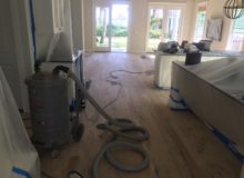 Sanded and scraped red oak flooring