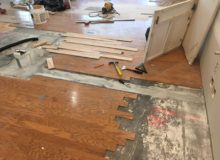 Weave-in wood floor repair