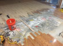 Weave-in wood floor repair