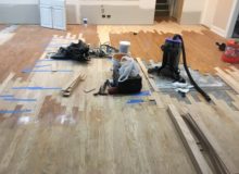 Weave-in wood floor repair