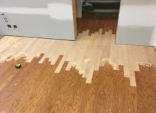 Weave-in wood floor repair