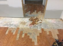 Weave-in wood floor repair preparations