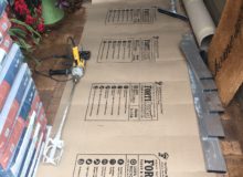 Sacks of Bostik floor leveling compound