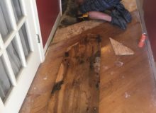 Patching damaged plywood underlayment