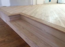 Red oak wood steps detail