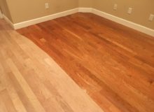 Applying finish to American Cherry flooring