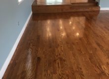 Applying finish to red oak flooring