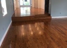 Applying finish to red oak flooring
